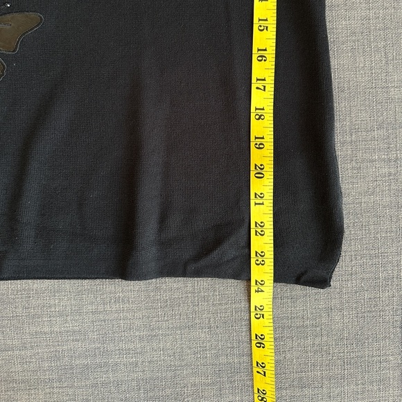 La Madona | Sequin & Satin Butterfly Sweater | Lightweight V-Neck Knit | Size M - Picture 7 of 8